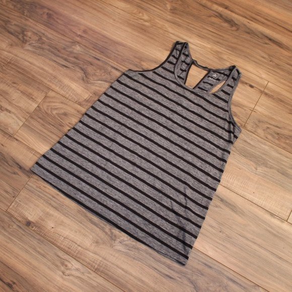 Champion Gray & Black Stripe Racerback Tank Top S - Picture 2 of 5